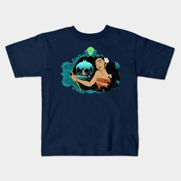 Pacific Islander Princess Kids T-Shirt by Drea D. Illustrations